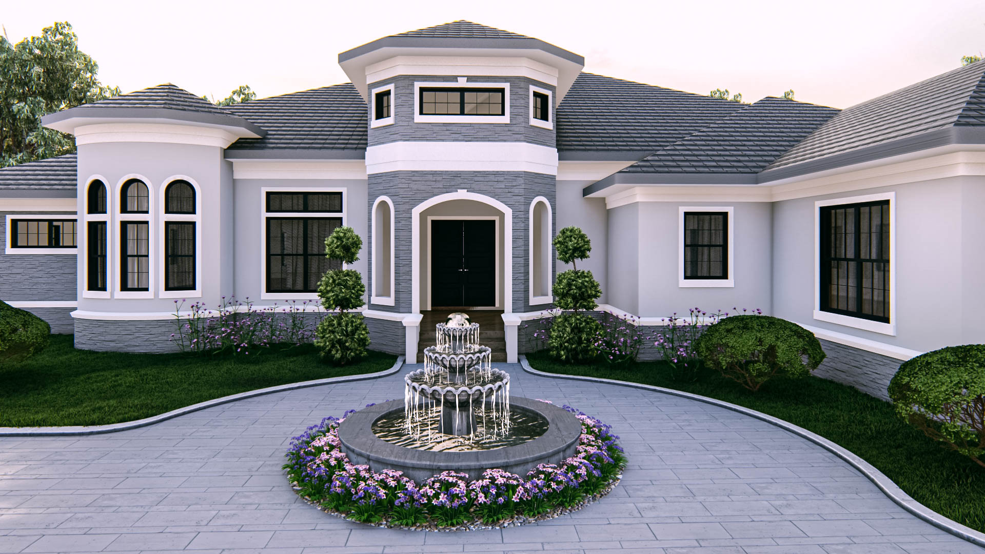 Elevation with Fountain